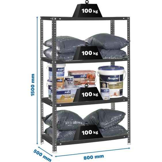 Étagère métallique COMFORT MINI 4/500 ANTRACITE