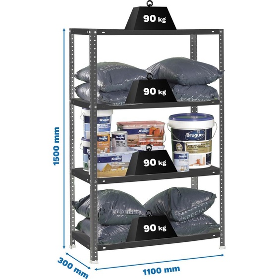 Étagère métallique COMFORT SUPERPLUS 4/300 ANTRACITE