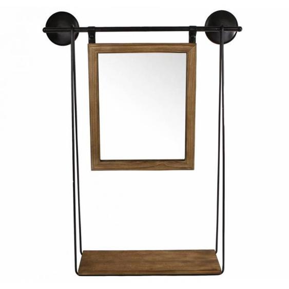 Miroir - LHERITIER DU TEMPS - Trumeau Rectangulaire - Bois et Métal Noir - 40x67cm - Vintage