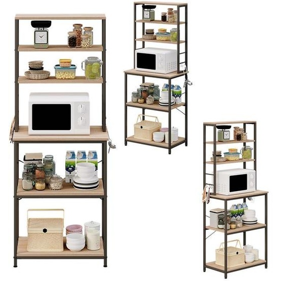 Étagère Multifonctionnelle Armoire De Cuisine Brun Clair Sonoma Loft 6 Étagères