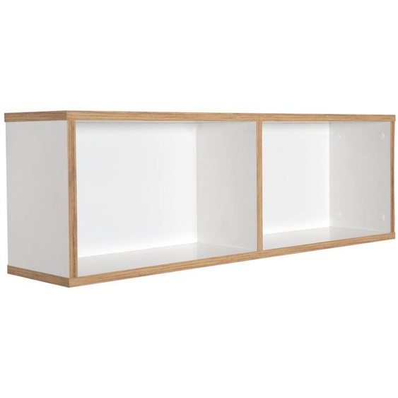 Étagère Murale 2 Niches Décor Chêne Doré Finn Blanc / Chêne Doré