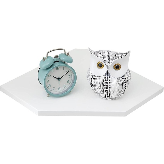 Étagère murale, 21,5 cm, blanche, en bois massif, imitation chêne