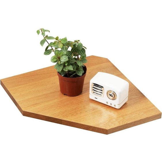 Étagère murale, 33,5 cm, en bois massif, finition naturelle