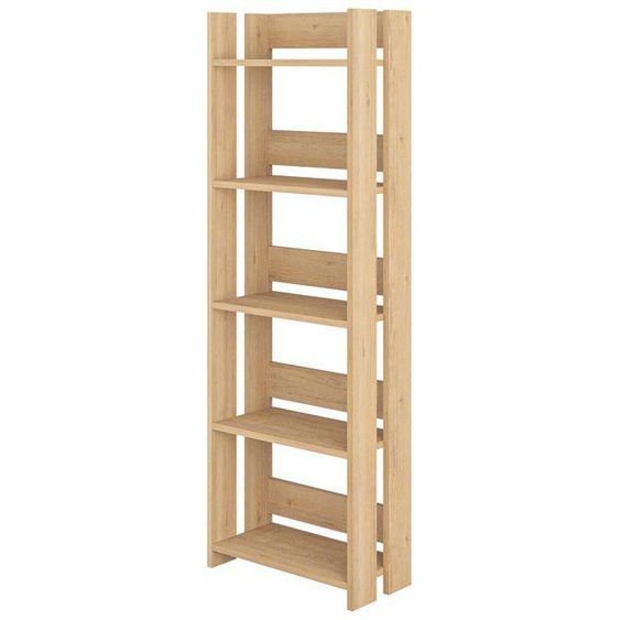 Etagère murale, bibliothèque coloris chêne cambrian - longueur 57 x profondeur 25 x hauteur 155 cm