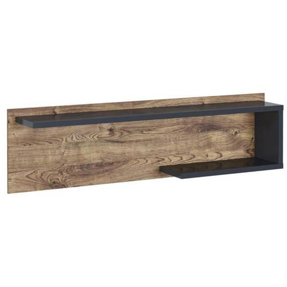 Etagère Murale Coloris chêne, Graphite - Longueur 150 x Profondeur 25 x Hauteur 42 cm