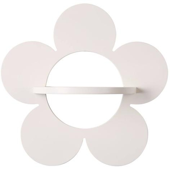 Étagère Murale Décoration Fleur 40 Cm Blanc