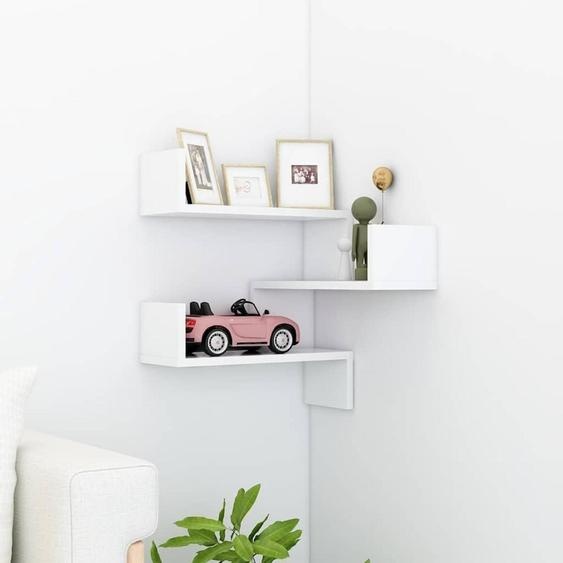 Étagère murale en bois, blanche, 1 pièce