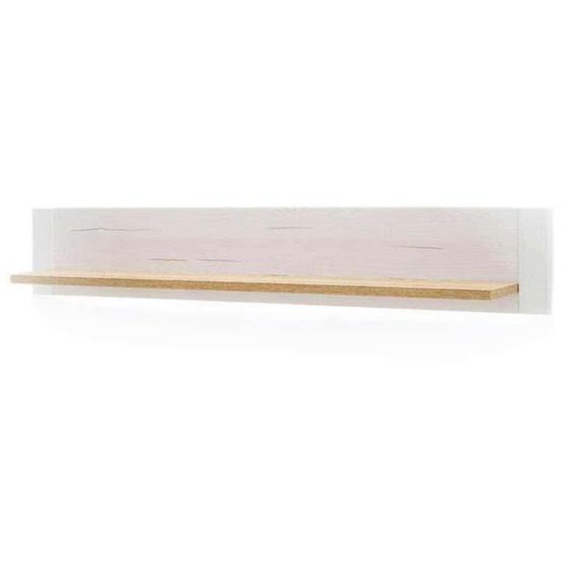 Étagère murale en bois coloris chêne et blanc - L.150 x H.25 x P.22 cm