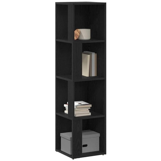 Étagère murale en bois, imitation chêne noir, dimensions : 33 x 33 x 132 cm