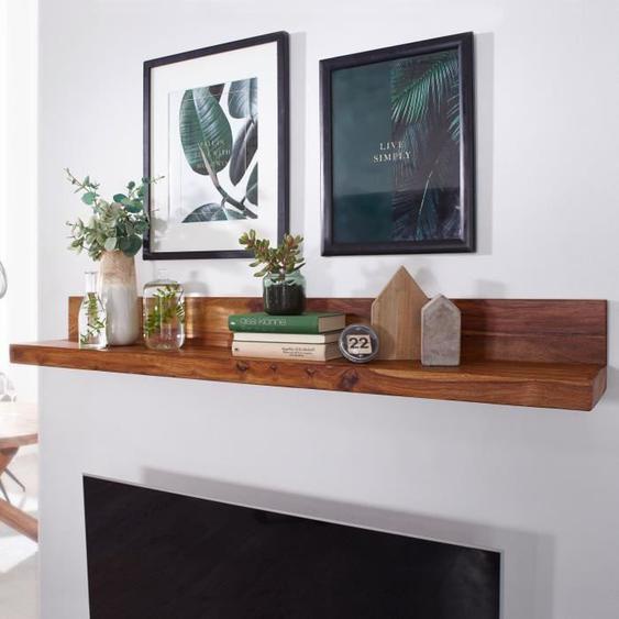 WOHNLING bois massif étagère murale 140cm Sheesham Wandboard étagère meubles en bois massif