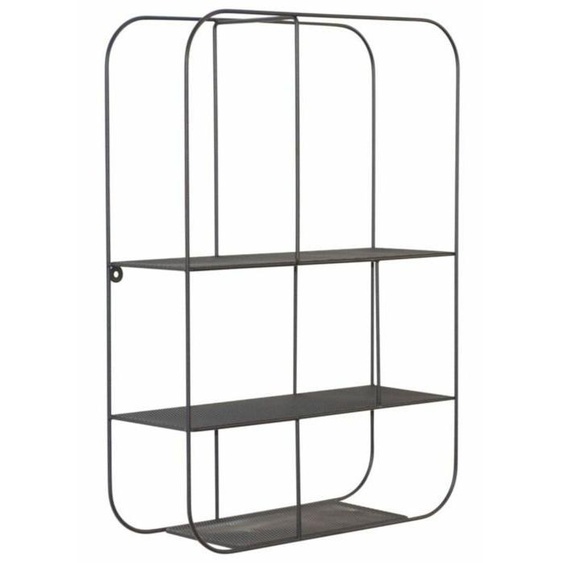 etagère murale en forme rectangle avec 3 etagères en metal noir chic et pratique
