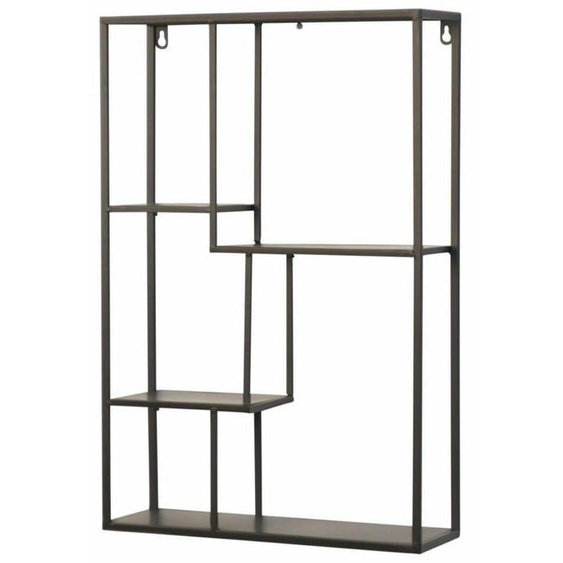 etagère murale en metal noir 4 etagères forme rectangle 60 par 40 par 12