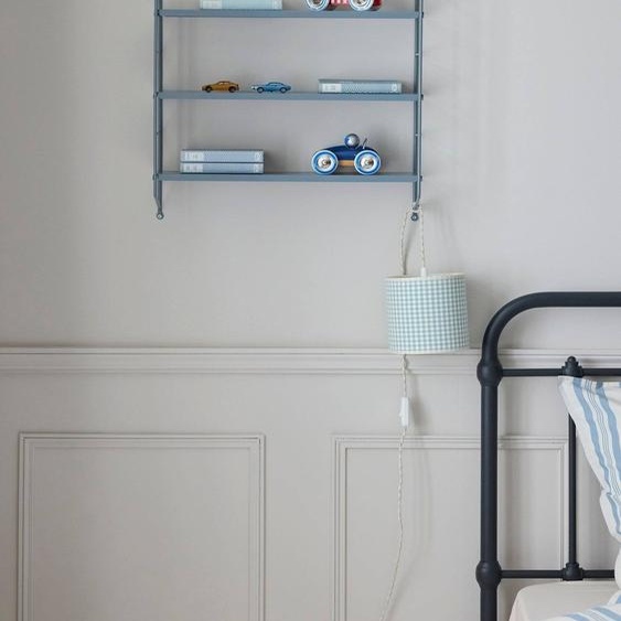 Étagère Murale En Métal Peint Bleu Grise