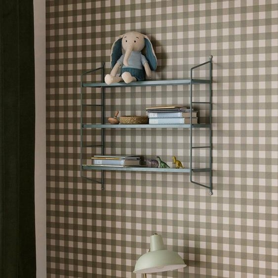 Étagère Murale En Métal Peint Vert Fonce