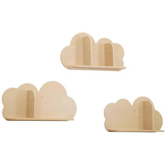 Etagère Murale Nuage Pour Chambre Enfant (lot De 3) Nephos Naturel