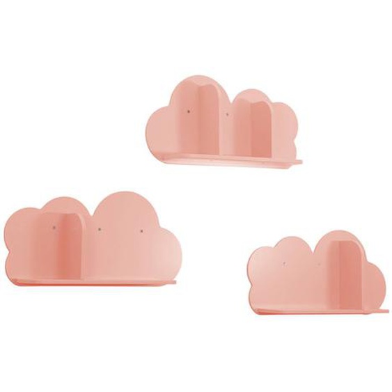 Etagère Murale Nuage Pour Chambre Enfant (lot De 3) Nephos Rose