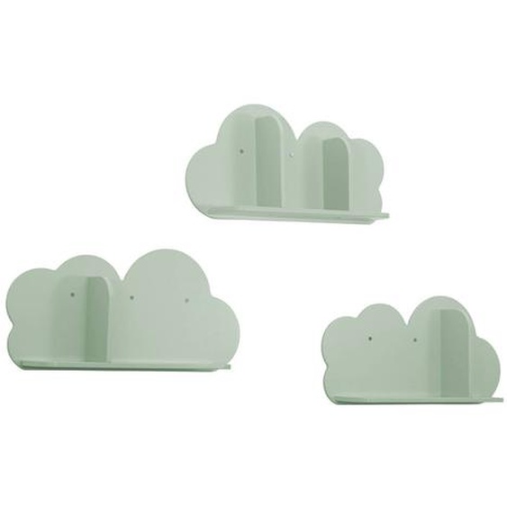 Etagère Murale Nuage Pour Chambre Enfant (lot De 3) Nephos Vert