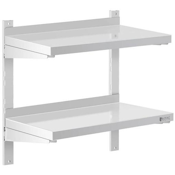 etagere murale professionnelle 2 tablettes acier inoxydable 30 x 60 cm