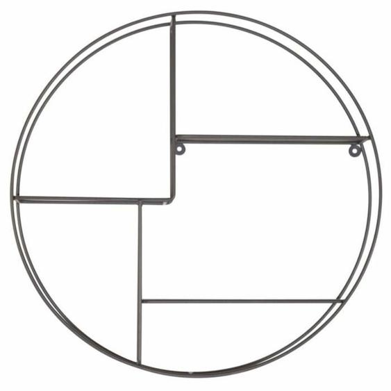 etagere murale ronde avec 3 etageres grillagees en metal gris chic et pratique ETA05030