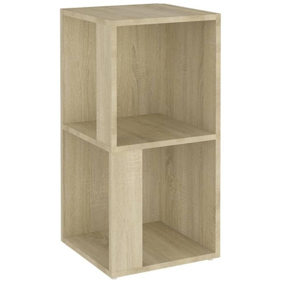 Étagère murale Sonoma en bois imitation chêne, couleur jaune moutarde, dimensions 33x33x67 cm