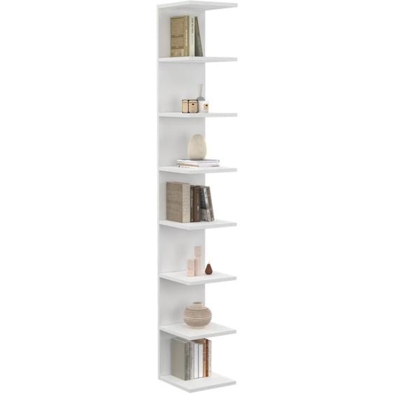 Etagère murale suspendue double position CHIARA 8 étagères blanc 190 cm