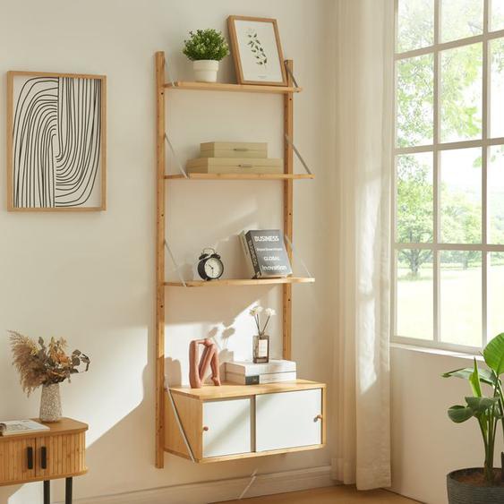 Étagère murale Tingvoll bambou 176 x 65 x 34 cm naturel