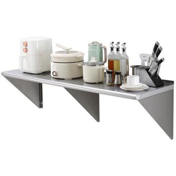 Étagère Murale - VEVOR - Tablette Flottante Tablette Flottante Inox 1524x457x63mm Charge 204kg Cuisine