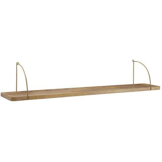Étagère Murale - WOHNLING - Manguier Bois Massif et Métal - 120x25x22 cm - Style Industriel - Charge 6 kg