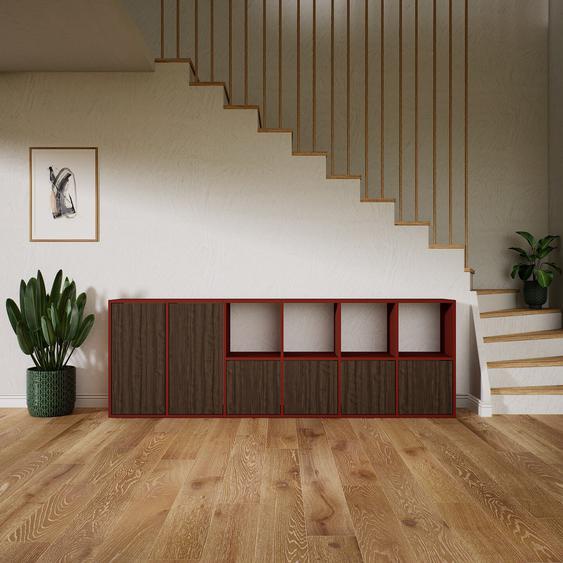 Étagère en bois - Effet noyer, moderne, avec porte Effet noyer - 233 x 79 x 34 cm, personnalisable