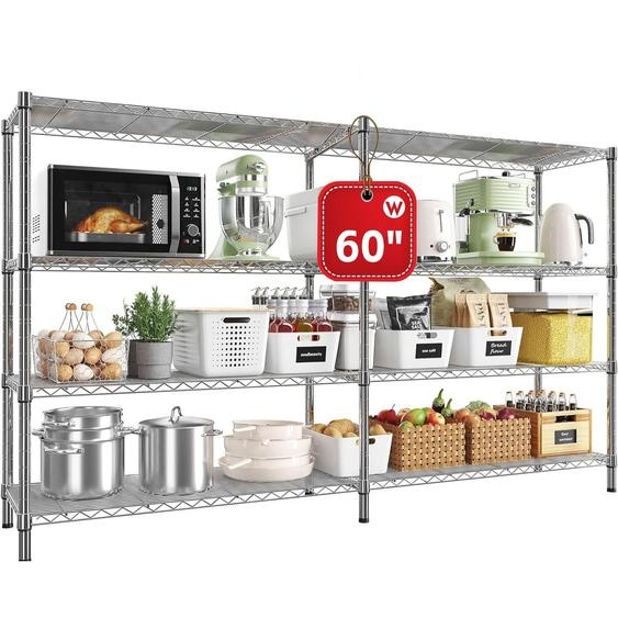 Étagère pivotante standard à 4 niveaux, étagère pour charges lourdes réglable en hauteur, 152 (76+40,5) x 35,5 x 152 cm (L x l x H), capacité de charge minimale 544 kg