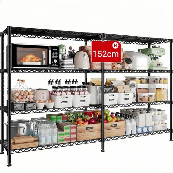 Étagère pivotante standard à 4 niveaux, étagère pour charges lourdes réglable en hauteur, 152 (76+40,5) x 35,5 x 152 cm (L x l x H), capacité de charge minimale 544 kg