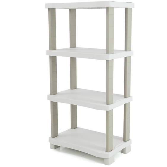 Etagère - PLASTIKEN - Plastique - 70 x 45 x 141 cm - 4 étagères - Beige
