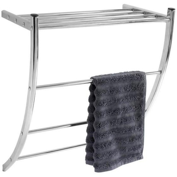étagère porte-serviette mural steel métal chrome 48,5 x 23,5 x 48,5 cm Chrome