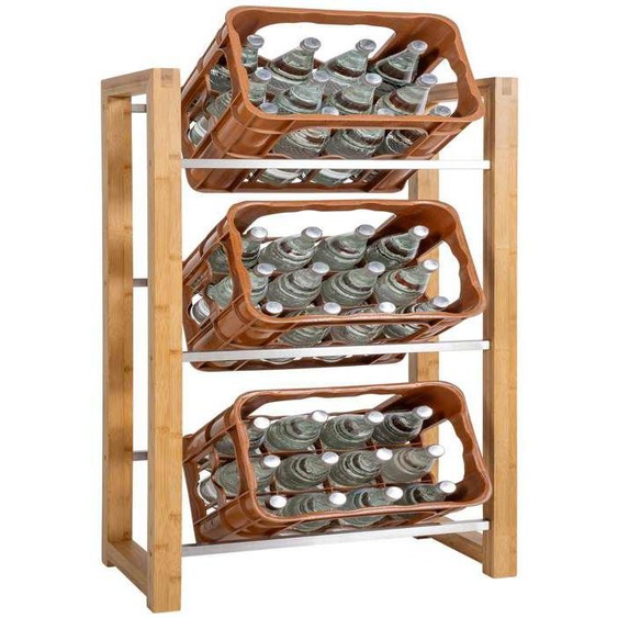 etagere pour 3 caisses a boissons rangement support bouteilles 112x56 cm en bois clair 10_0003149