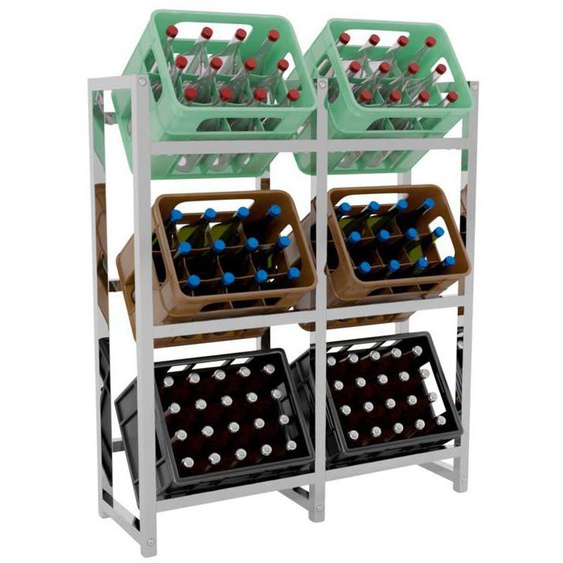 etagere pour 6 caisses a boissons rangement support bouteilles 117x91 cm en metal chrome 10_0003216