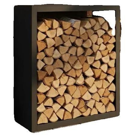 Étagère pour bois de chauffage, en acier durable, design épuré, couleur noire