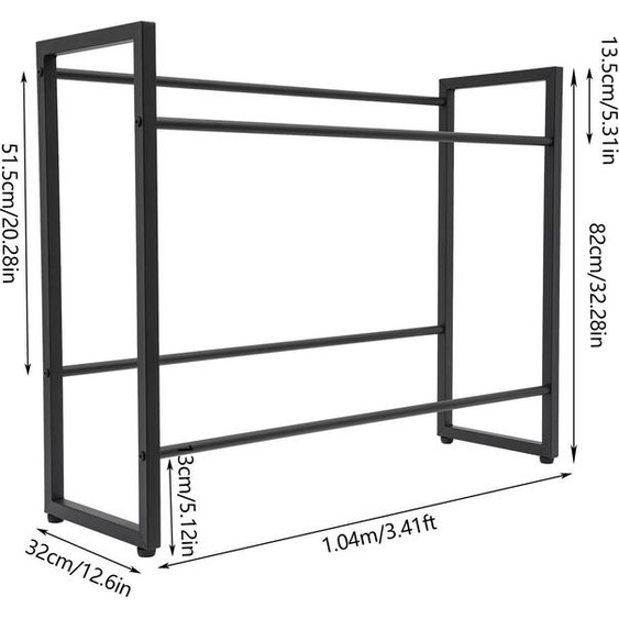 Étagère pour caisses de boissons - Étagère de rangement à 2 niveaux - Acier au carbone - 50 kg par niveau - Pour caisses de boissons - Rouge