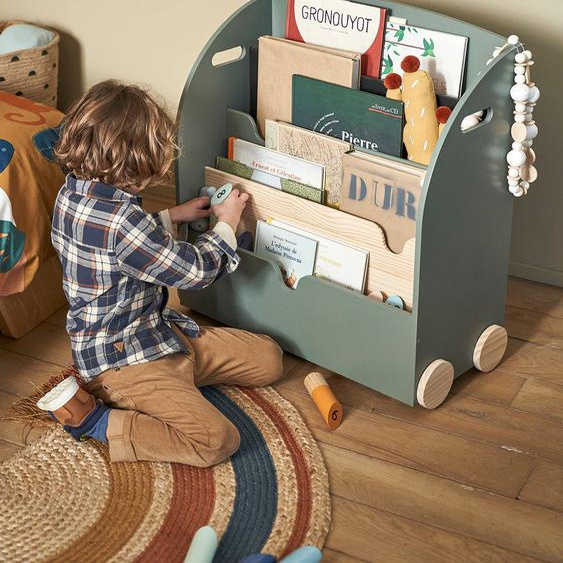 Etagère pour livres à roulettes LIGNE SCHOOL vert
