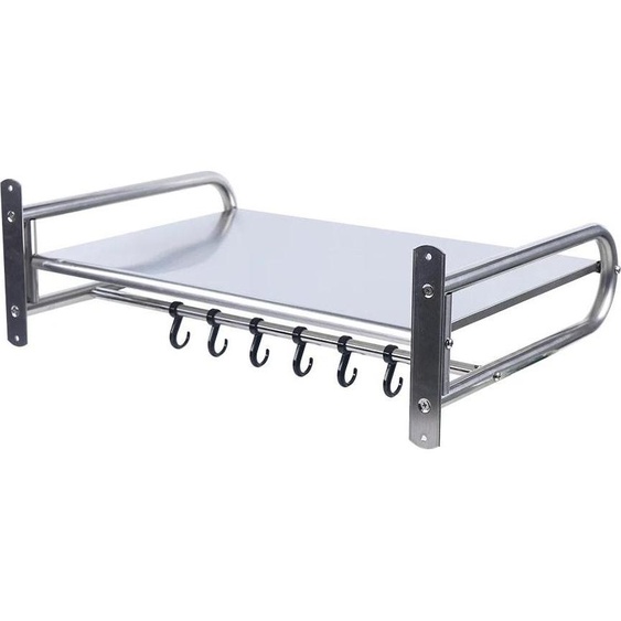 Étagère pour micro-ondes, étagère de cuisine murale en acier inoxydable, argenté