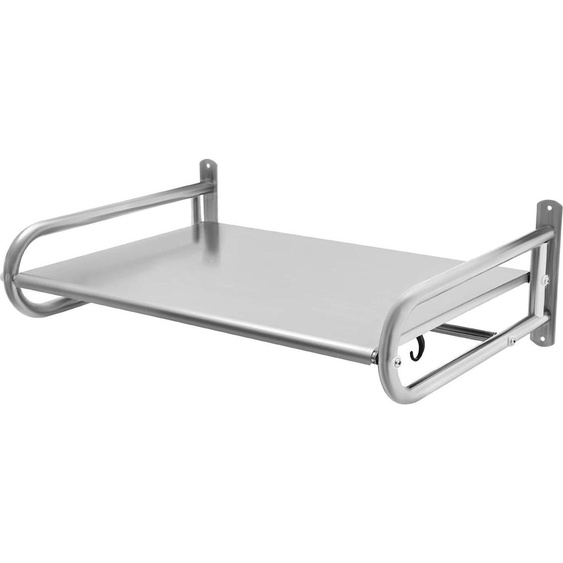 Étagère pour micro-ondes - Étagère de rangement pour cuisine à 2 niveaux - Réglable - Acier inoxydable - Capacité de charge 30 kg - Épaisseur 0,68 mm - Argent