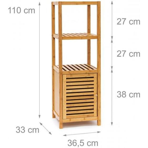 etagere pour salle de bain cuisine armoire bambou 4 etages Plateaux Meuble rangement serviette 110 cm