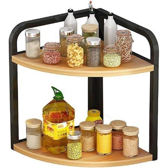 Étagère triangulaire dangle en bois pour épices