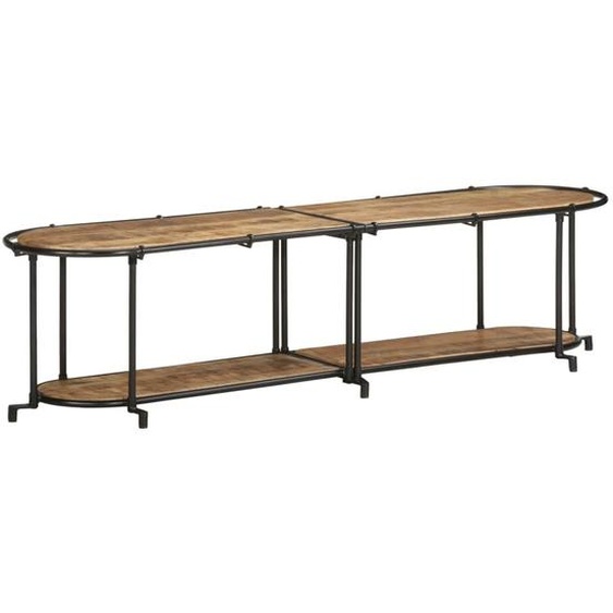 Meuble TV 160x42x40 cm bois massif de manguier brut