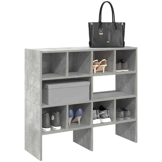 Étagères à chaussures 2 pcs empilable gris béton 89,5x30x40 cm