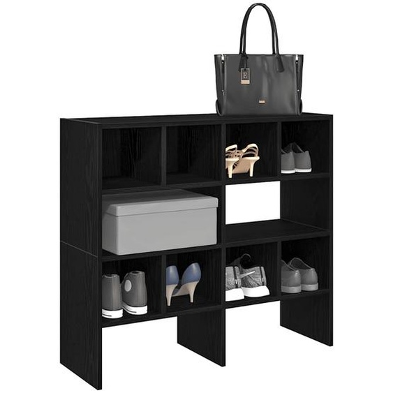 Étagères à chaussures empilables en chêne noir 89,5 x 30 x 40cm