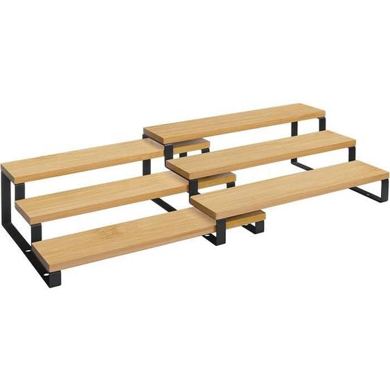 Étagères à épices en bambou - SONGMICS - Lot de 2 - Porte-épices extensible - Boisé