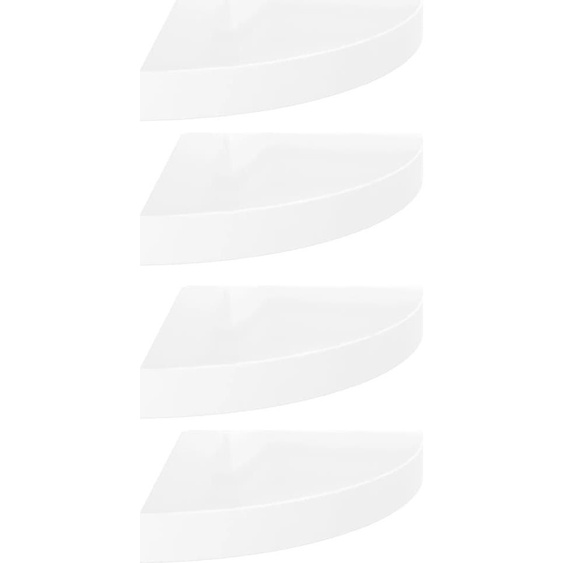 Étagères coulissantes dangle 4 pcs. Blanc brillant 25x25x3,8 cm MDF