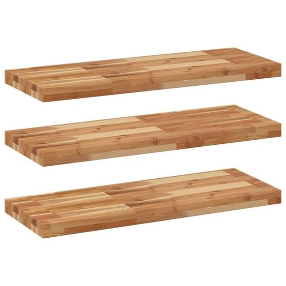 Étagères flottantes 3 pcs 80x30x4 cm acacia massif à lhuile