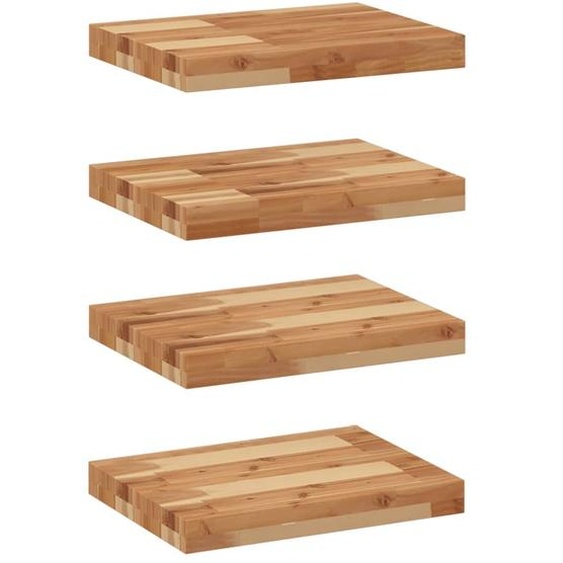 Étagères flottantes 4 pcs 60x30x4 cm acacia massif à lhuile