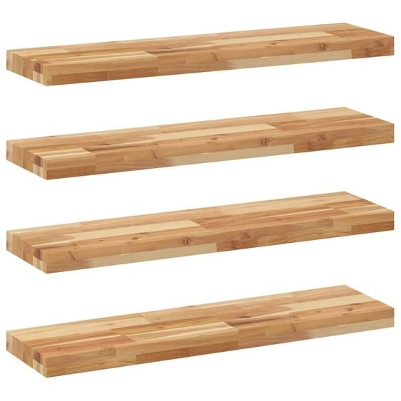 Étagères flottantes 4 pcs 80x20x4 cm acacia massif à lhuile